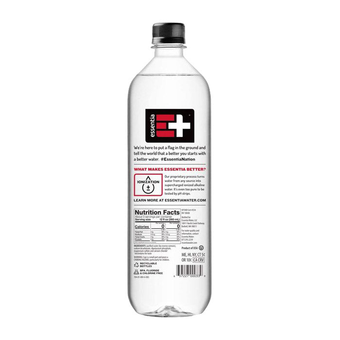 Essentia - Water 9.5 pH - Ionized Alkaline Water, 23.7 fl oz - back