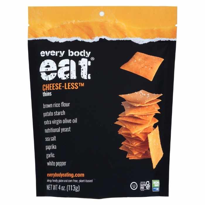 Every Body Eat - Cheese Less Snack Thins, 4oz - Front