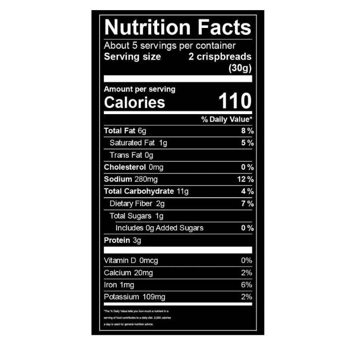 Every Body Eat - Crispbreads White Pepper & Garlic, 5oz - nutrition facts