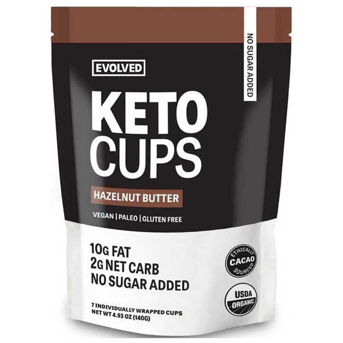 Evolved  - Organic Chocolate Keto Cups - Hazelnut Butter, 4.93oz
