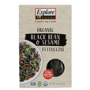 Explore Cuisine - Black Bean & Sesame Fettuccine Pasta, 8oz