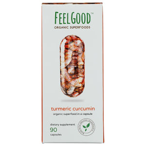 FeelGood Superfoods - Turmeric Curcumin, 90 count, 3oz