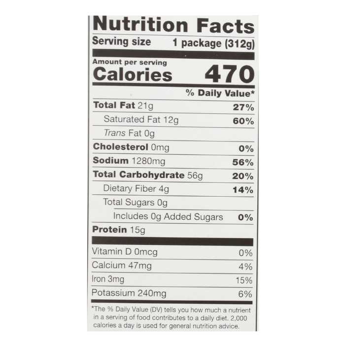 Field Roast - Chili Mac 'n Chao, 11oz - nutrition facts