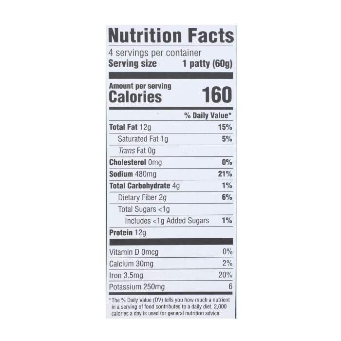 Field Roast - Plant-Based Breakfast Sausage Patties, 8.5oz - nutrition facts