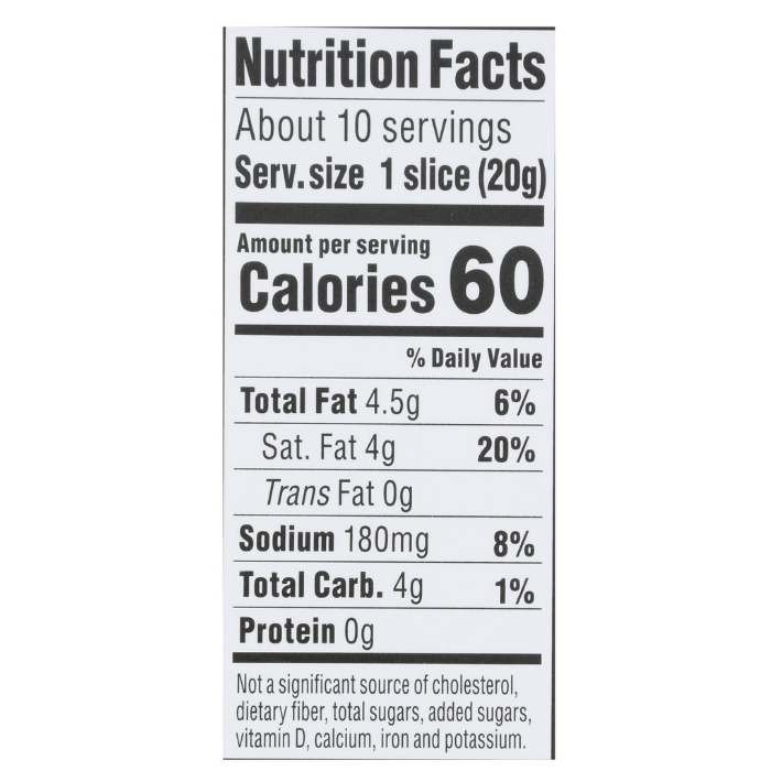 Field Roast - Smoked Original Chao Cheese Slices, 7oz - nutrition facts