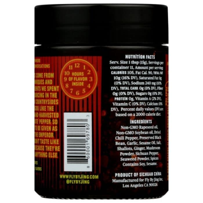 Fly By Jing - Sichuan Chili Crisp Sauce back