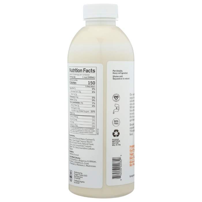Forager - Probiotic Drinkable Yogurt Mango, 28 fl oz - back