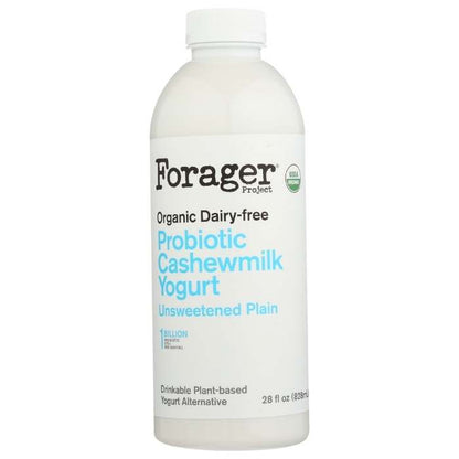 Forager - Probiotic Drinkable Yogurt Plain, 28 fl oz - front