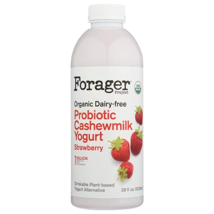 Forager - Probiotic Drinkable Yogurt Strawberry Milk, 28 fl oz - front