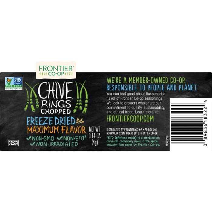 Frontier Co-Op - Chive Rings Chopped, 14oz - back