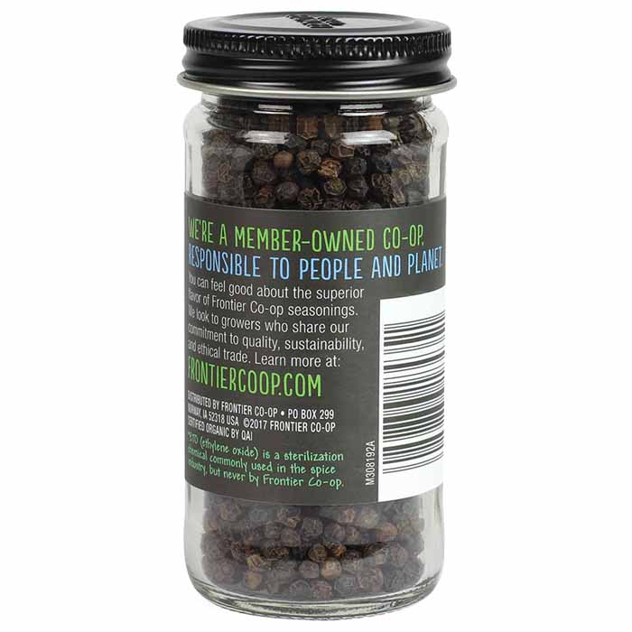 Frontier Co-Op - Organic Whole Black Peppercorns, 2.12oz - back