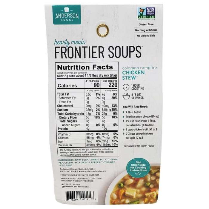Frontier Soups - Chicken Stew Mix, 7oz - back