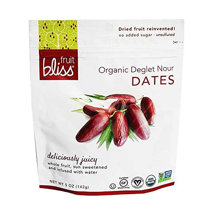 Fruit Bliss - Organic Dried Fruits - Deglet Nour Dates - 5oz