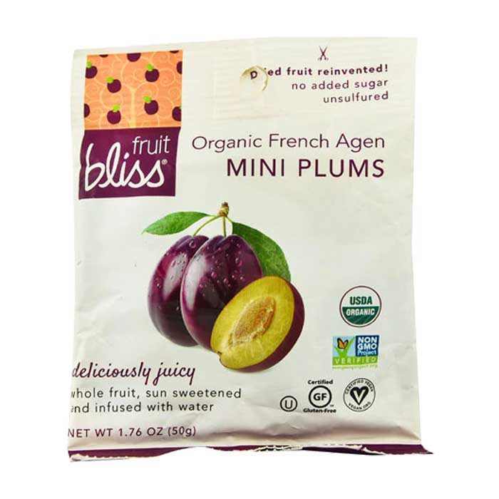 Fruit Bliss - Organic Dried Fruits - French Agen Plums - 1.76oz