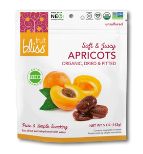 Fruit Bliss - Organic, Dried & Pitted Apricots, 5 oz | Pack of 6