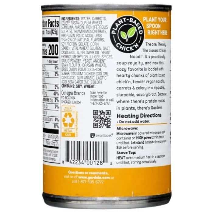 Gardein - Plant-Based Chick'n Noodl' Soup, 15oz - back