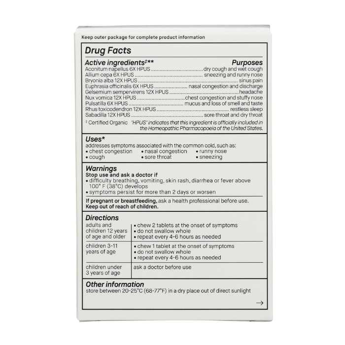 Genexa Cold Crush Supplement back