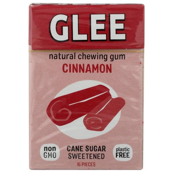 Glee Gum - All-Natural Chewing Gum Cinnamon, 16 Pieces - front