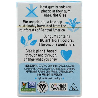 Glee Gum - All-Natural Chewing Gum Peppermint, 16 Pieces - back