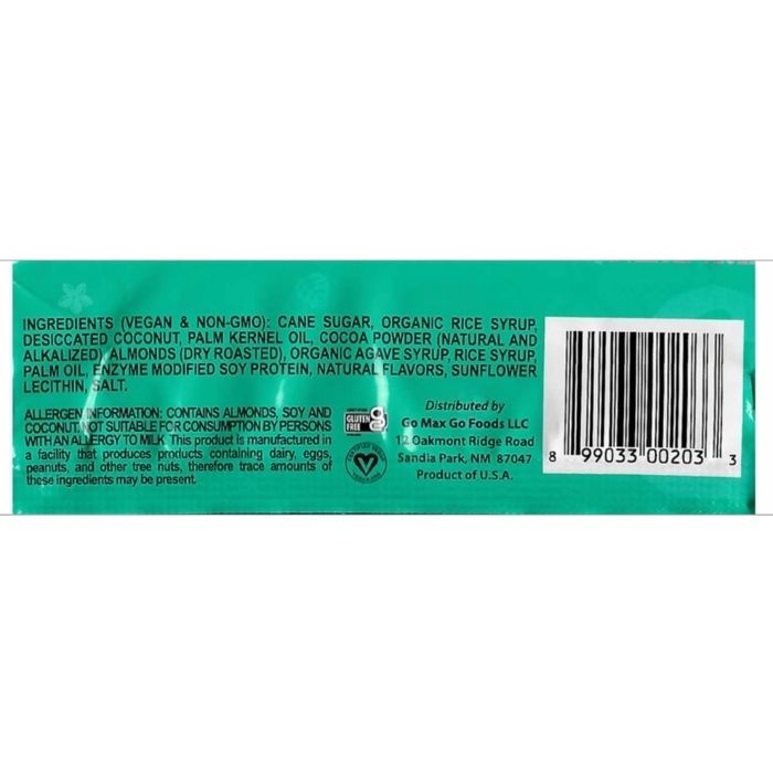 Go Max Go - Mahalo Bar, 2oz - ingredients