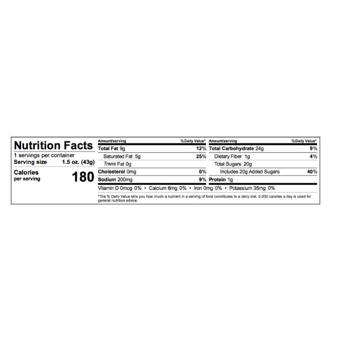 Go Max Go - Major Bar, 1.5oz - nutrition facts