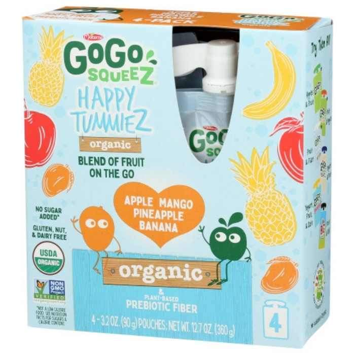 Gogo SqueeZ - happy tummiez pineapple mango 4 pack - front