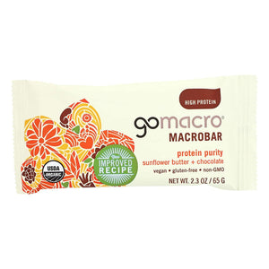 Gomacro Organic Macrobar Sunflower Butter and Chocolate 2.3 Oz | Pack of 12