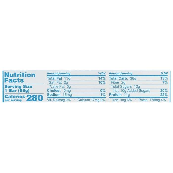 Gomacro Protein Bar - Peanut Butter, 2.3oz - nutrition facts