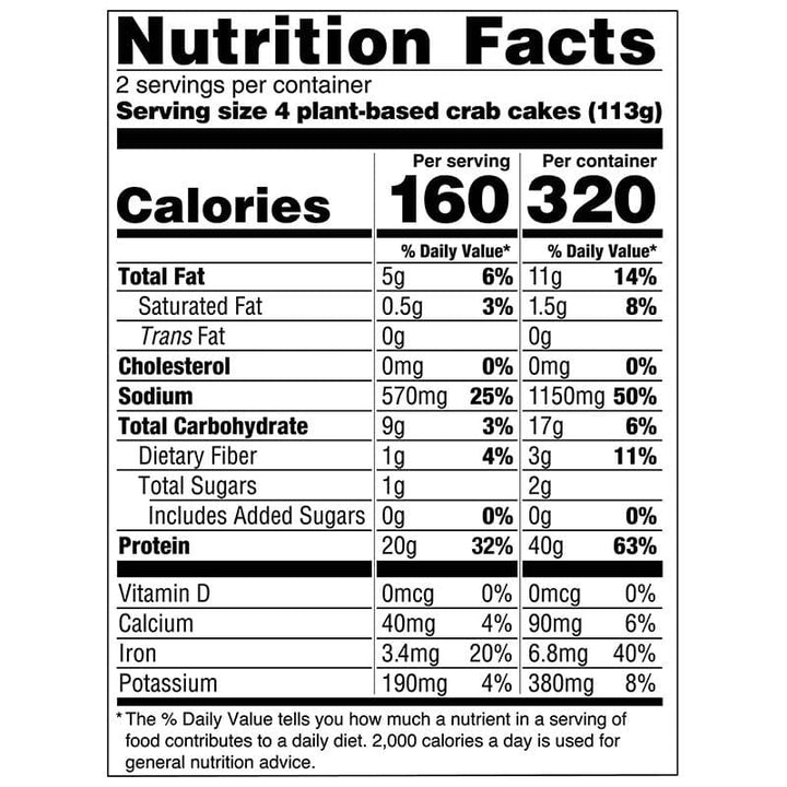 859543007003 - good catch crab cakes nutrition