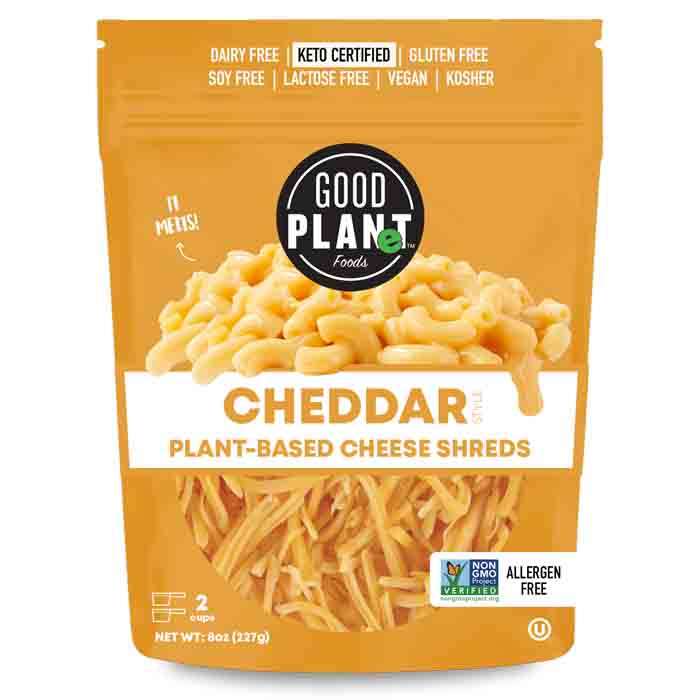 Good Planet Foods - Plant-Based Cheddar Cheese Shreds, 8oz