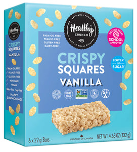 Healthy Crunch - Allergen-free Crispy Squares - Gluten-free Peanut Free Vanilla | Pack of 6
