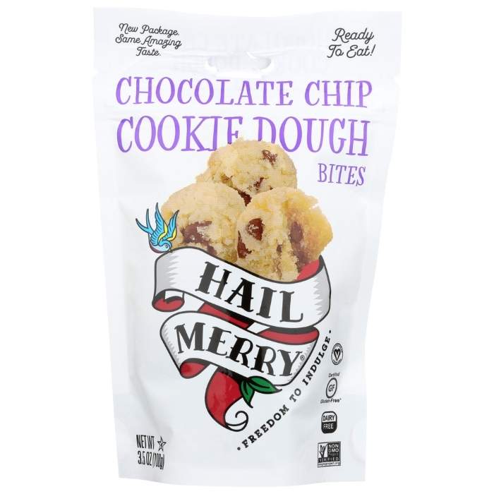 Hail Merry - Gluten-Free Bites Chococolate Chip Cookie Dough, 3.5oz - front
