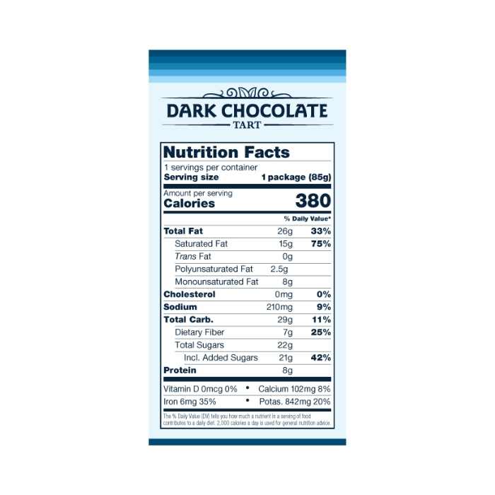 Hail Merry - Gluten-Free Miracle Tarts - Dark Chocolate Nutrition