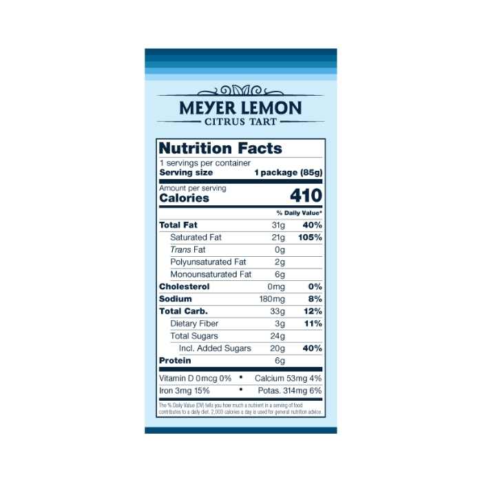 Hail Merry - Gluten-Free Miracle Tarts Meyer Lemon Nutrition