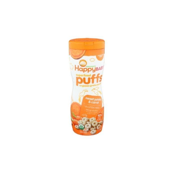 Happy Baby- Superfood Puffs Sweet Potato Carrot Organic -front