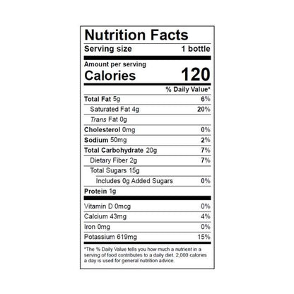 Harmless Harvest - Organic Coconut Smoothie, 10oz - Organic - Nutrition Facts