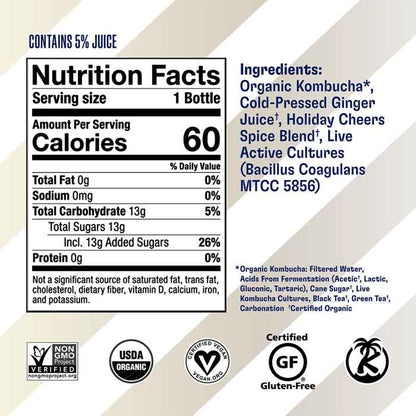 Health-Ade - Organic Kombucha Holiday Cheers, 12fl - back