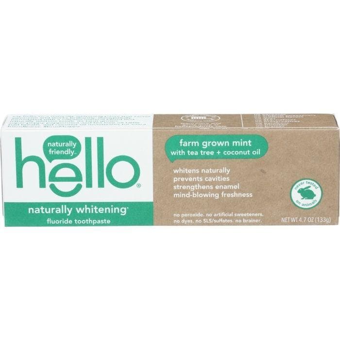 Hello - Naturally Whitening Fluoride Toothpaste, 4.7oz- Back