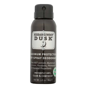 Herban Cowboy - Dry Spray Deodorant Dusk, 2.8oz