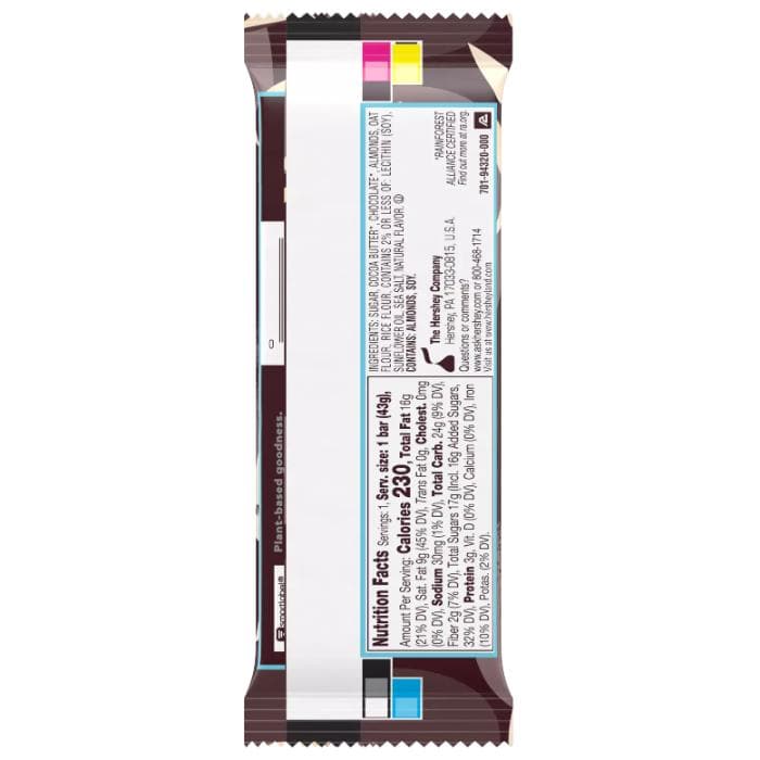 Hershey's - Plant-Based Chocolate Bar Almond & Sea Salt, 1.55oz - back