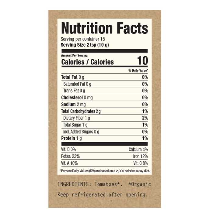 Hlthpunk - Organic Tomato Paste, 5.3oz - Nutrition Facts