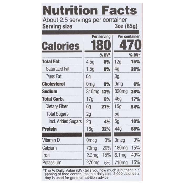 Hodo - Organic Spicy Yuba Noodles, 8oz - nutrition facts