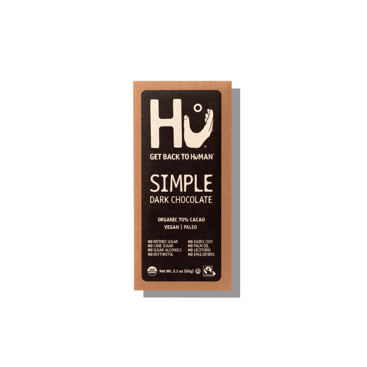 Hu Simple Dark Chocolate 70% Cacao - 2.1oz
 | Pack of 12 - PlantX US