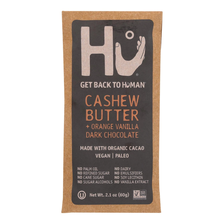 Hu – Cashew Butter & Orange Vanilla Dark Chocolate, 2.1 oz  | Pack of 12 - PlantX US