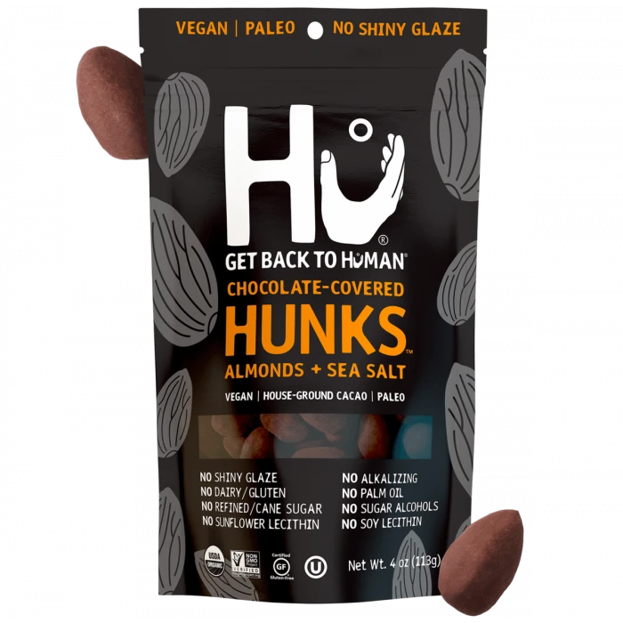 Hu, Chocolate Covered Hunks, Almonds + Sea Salt, 4 oz
 | Pack of 6 - PlantX US