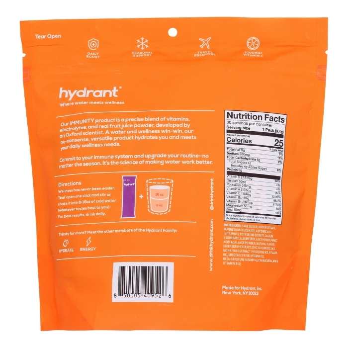 Hydrant - Immunity Elderberry Hydration Mix back