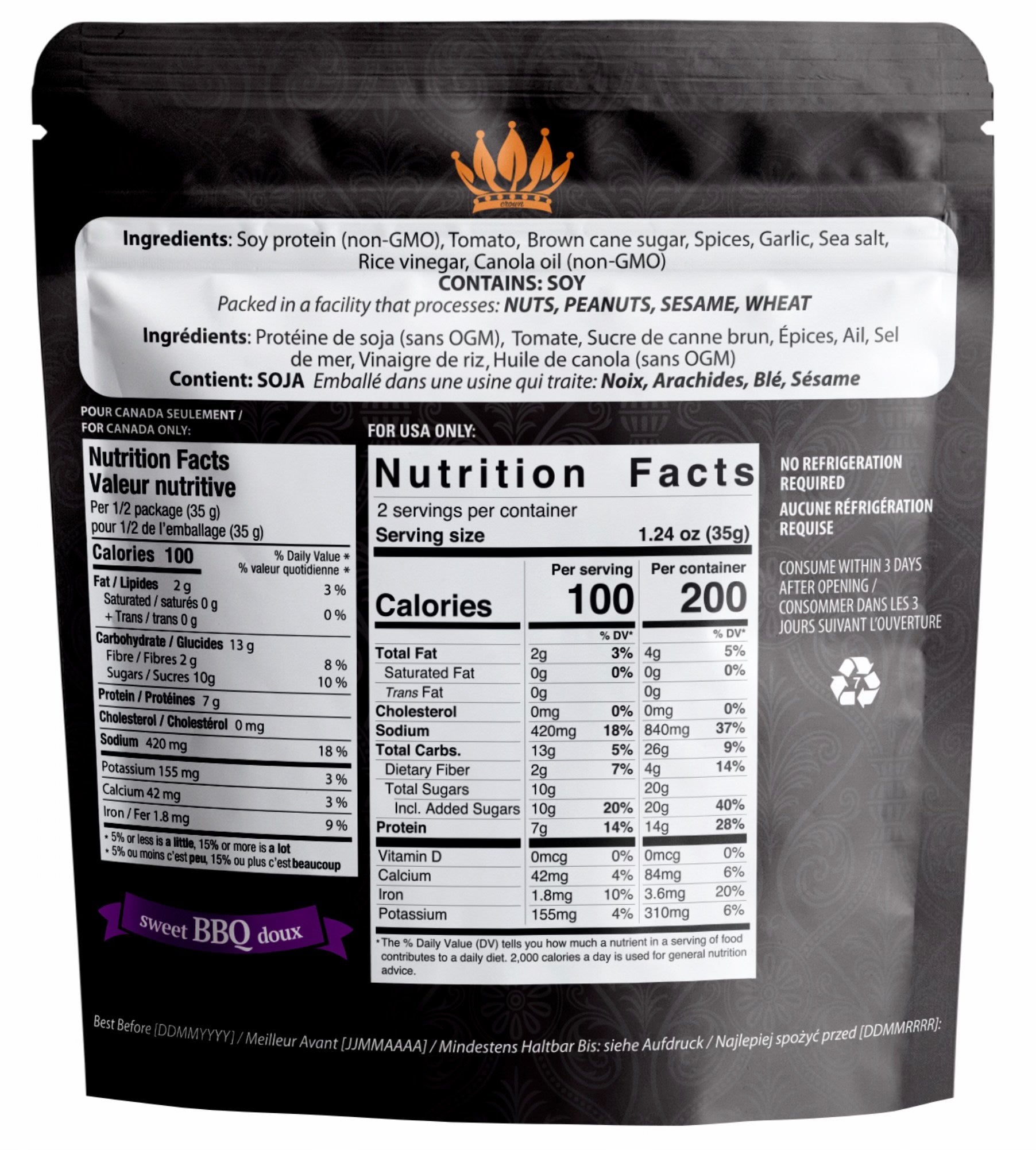 Noble Jerky - Vegan Jerky Sweet BBQ, 2.47oz - PlantX US