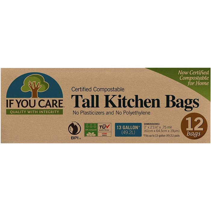 If You Care - Compostable Tall Kitchen Trash Bags - 13 Gallons, 12bg