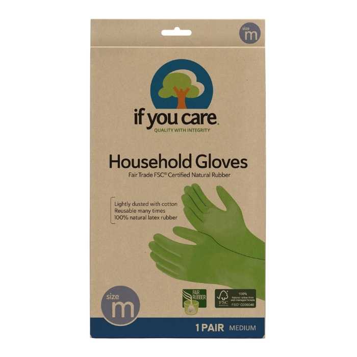 If You Care - Natural Rubber Household Gloves - Medium - front