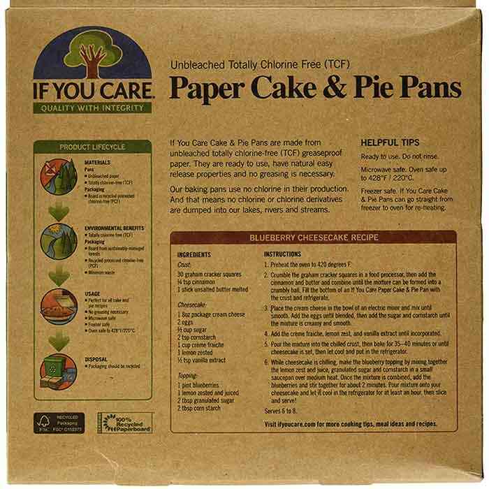If You Care - Paper Cake & Pie Baking Pans, 4 Pack - back